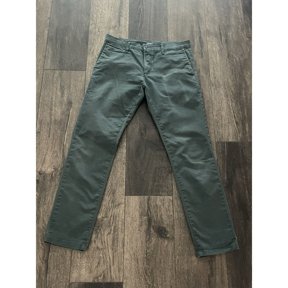 Carhartt WIP Sid Pants Chinos Men's 33X32 Green Hipster Preppy Grunge Gorpcore